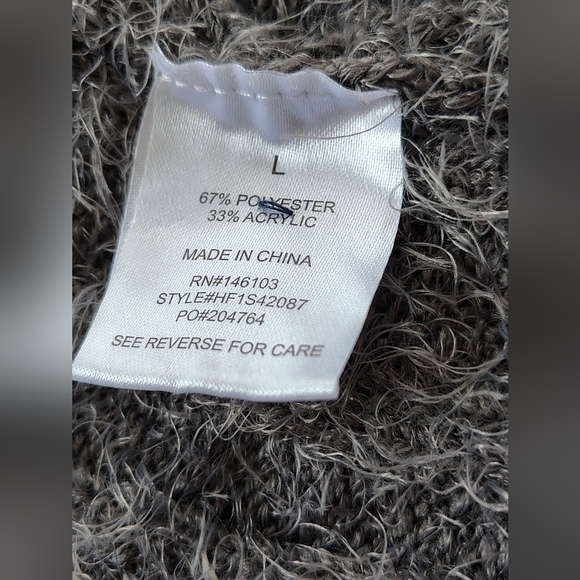 Hippie Rose Cozy Gray Women's Sweater Cardigan Size L - Picture 6 of 7